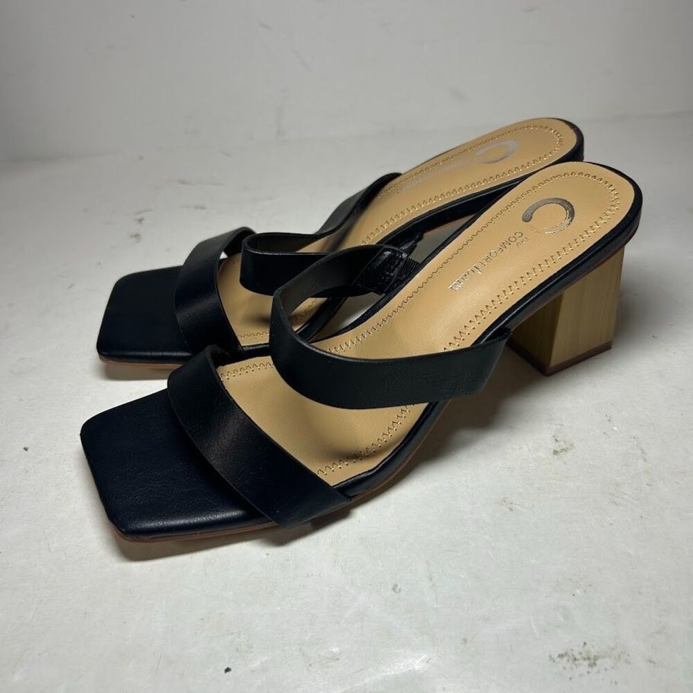 Journee Collection Women 7 M Black Nolla Strappy High Heel Sandals NIB IR4